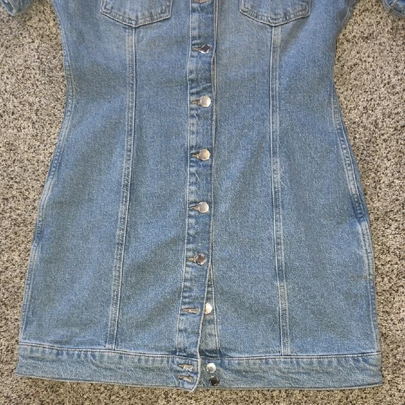 Zara Light Blue Denim DRESS - Picture 6 of 6